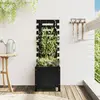 Image de Jardinière Avec Support Noir 39x39,5x114 Cm Bois De Pin Massif Vidaxl