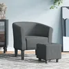 Image de vidaXL Fauteuil Cabriolet avec Repose-pied Chaise avec Accoudoirs Canapé avec Dossier Siège Rembourré Salon Chambre Gris 356437