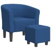 Image de Chaise Cabriolet Avec Repose-pied Bleu Tissu Vidaxl