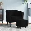Image de Chaise Cabriolet Avec Repose-pied Noir Tissu Vidaxl