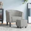 Image de vidaXL Fauteuil Cabriolet avec Repose-pied Chaise avec Accoudoirs Canapé avec Dossier Siège Rembourré Salon Chambre Gris 356449