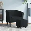 Image de Chaise Cabriolet Avec Repose-pied Noir Velours Vidaxl