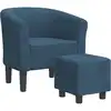 Image de Chaise Cabriolet Avec Repose-pied Bleu Foncé Velours Vidaxl