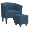 Image de Vidaxl chaise cabriolet avec repose-pied bleu foncé velours