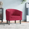 Image de Fauteuil Rouge Bordeaux Velours Vidaxl