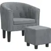 Image de Fauteuil Avec Repose-pied Gris Foncé Velours Vidaxl