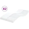 Image de Matelas En Mousse 2 Pcs Blanc 100x200 Cm 7 Zones Dureté 20 Ild Vidaxl