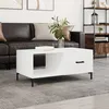 Image de Table Basse Blanc Brillant 90x50x40 Cm Bois D'ingénierie Vidaxl