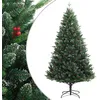 Image de Sapin De Noël Artificiel À Charnières Avec Baies Rouges 150 Cm Vidaxl