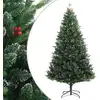 Image de Sapin De Noël Artificiel À Charnières Avec Baies Rouges 210 Cm Vidaxl