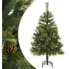 Image de Sapin De Noël Artificiel Articulé Avec Pommes De Pin 120 Cm Vidaxl