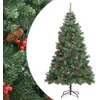 Image de vidaXL Sapin de Noël artificiel avec pommes de pin et baies 210 cm 357708