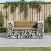 Image de Banc De Jardin Design Gabion 143x71x65,5cm Bois De Pin Imprégné Vidaxl