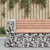 Image de vidaXL Banc jardin design gabion 92x71x655 cm bois massif de douglas 834381