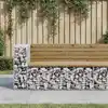 Image de Banc De Jardin Design Gabion 122x71x65,5cm Bois De Pin Imprégné Vidaxl