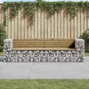 Image de Banc De Jardin Design Gabion 244x71x65,5cm Bois De Pin Imprégné Vidaxl