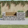 Image de vidaXL Banc de jardin avec panier en gabion bois de pin imprégné 3196244