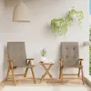 Image de Chaises De Jardin Inclinables Lot De 2 Et Coussins Teck Massif Vidaxl