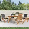 Image de Chaises De Jardin Inclinables Lot De 4 Et Coussins Bois Teck Vidaxl