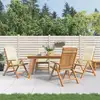 Image de Chaises De Jardin Inclinables Lot De 4 Et Coussins Bois Teck Vidaxl