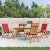 Image de Chaises De Jardin Inclinables Lot De 4 Et Coussins Bois Teck Vidaxl