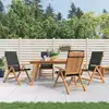 Image de Chaises De Jardin Inclinables Lot De 4 Et Coussins Bois Teck Vidaxl