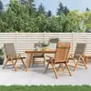 Image de Chaises De Jardin Inclinables Lot De 4 Et Coussins Bois Teck Vidaxl
