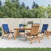 Image de Chaises De Jardin Inclinables Lot De 4 Et Coussins Bois Teck Vidaxl