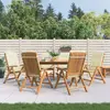 Image de Chaises De Jardin Inclinables Et Coussins Lot De 6 Bois Teck Vidaxl