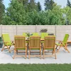 Image de Fauteuils Pliants Inclinables Avec Coussins 8 Pcs Teck Massif Vidaxl