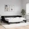 Image de Lit De Jour Avec Gigogne Sans Matelas Noir 90x200 Cm Vidaxl