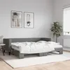 Image de Lit De Jour Avec Gigogne Et Matelas Gris Foncé 80x200 Cm Tissu Vidaxl