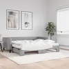Image de Lit De Jour Avec Gigogne Et Matelas Gris Clair 90x200 Cm Tissu Vidaxl