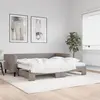 Image de Lit De Jour Avec Gigogne Et Matelas Taupe 90x200 Cm Tissu Vidaxl