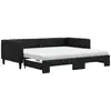 Image de Vidaxl lit de jour avec gigogne et matelas noir 100x200 cm tissu