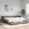Image de Lit De Jour Avec Gigogne Et Tiroirs Sans Matelas Taupe 90x200cm Vidaxl