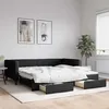 Image de Lit De Jour Avec Gigogne Et Tiroirs Sans Matelas Noir 100x200cm Vidaxl