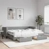 Image de Lit De Jour Avec Gigogne Et Tiroirs Gris Clair 80x200 Cm Tissu Vidaxl