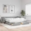 Image de Lit De Jour Avec Gigogne Et Tiroirs Gris Clair 90x200 Cm Tissu Vidaxl