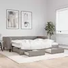 Image de Lit De Jour Avec Gigogne Et Tiroirs Taupe 90x200 Cm Tissu Vidaxl
