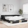 Image de Lit De Jour Avec Gigogne Et Tiroirs Noir 100x200 Cm Tissu Vidaxl