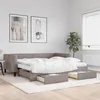 Image de Lit De Jour Avec Gigogne Et Tiroirs Taupe 100x200 Cm Tissu Vidaxl