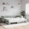 Image de Lit De Jour Avec Gigogne Sans Matelas Gris Clair 90x200 Cm Vidaxl