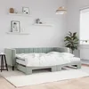 Image de Lit De Jour Avec Gigogne Et Matelas Gris Clair 80x200cm Velours Vidaxl
