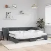 Image de Lit De Jour Avec Gigogne Et Matelas Gris Foncé 90x200cm Velours Vidaxl