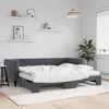 Image de vidaXL Lit de jour avec gigogne et matelas gris foncé 90x200cm velours canapé-lit canapé-lit confortable lit de jour 3196716