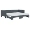 Image de Vidaxl lit de jour avec gigogne et matelas gris foncé 90x200cm velours
