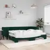 Image de Lit De Jour Avec Gigogne Et Matelas Vert Foncé 90x200cm Velours Vidaxl