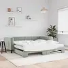 Image de Lit De Jour Et Gigogne Et Matelas Gris Clair 100x200 Cm Velours Vidaxl