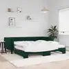 Image de Lit De Jour Et Gigogne Et Matelas Vert Foncé 100x200 Cm Velours Vidaxl